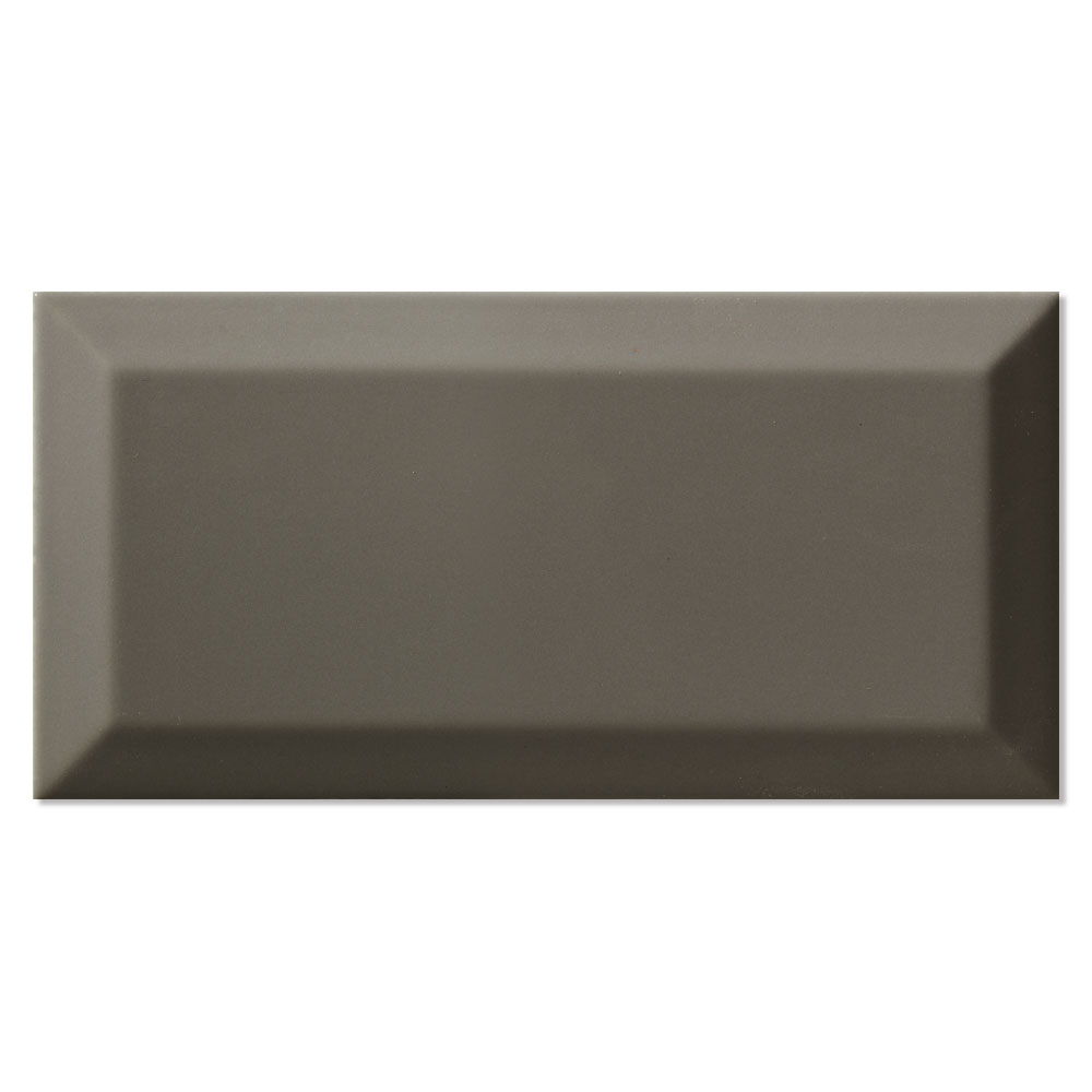 Veggflis Metro Fasat Mørk Grå Blank 10x20 cm